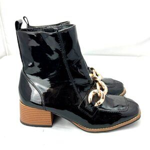 Steve Madden Loreen Platform Womens Black Patent Leather Boots Size 4